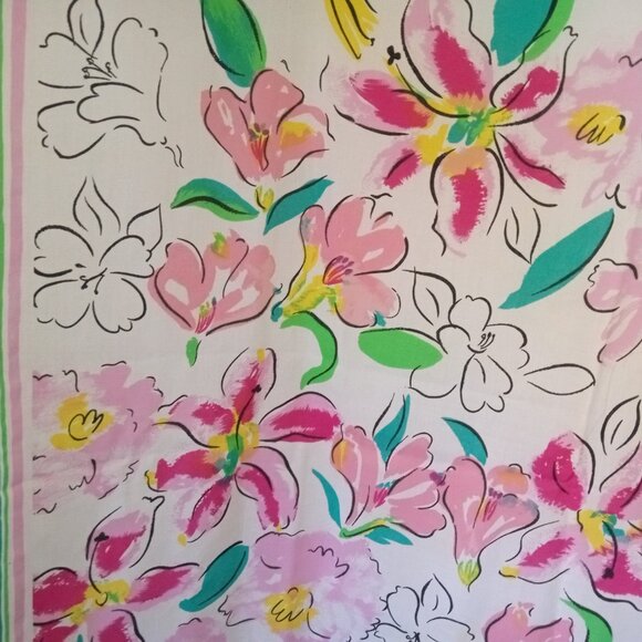 Vintage MARY QUANT London Mod Floral Print Sarong Cotton/Poly Blend - Picture 3 of 6